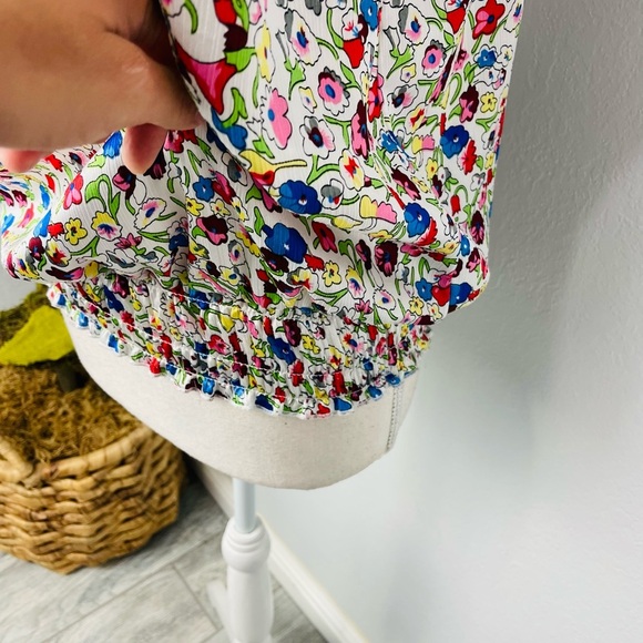 Cotton Express Floral Satin Sleeveless Smocked Waist Halter Top - Picture 4 of 5